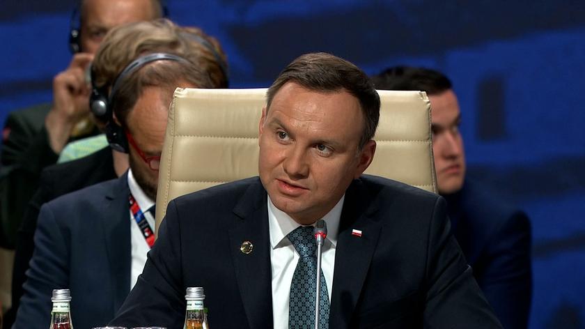 Prezydent Duda zabrał głos w trakcie pierwszej sesji szczytu NATO
