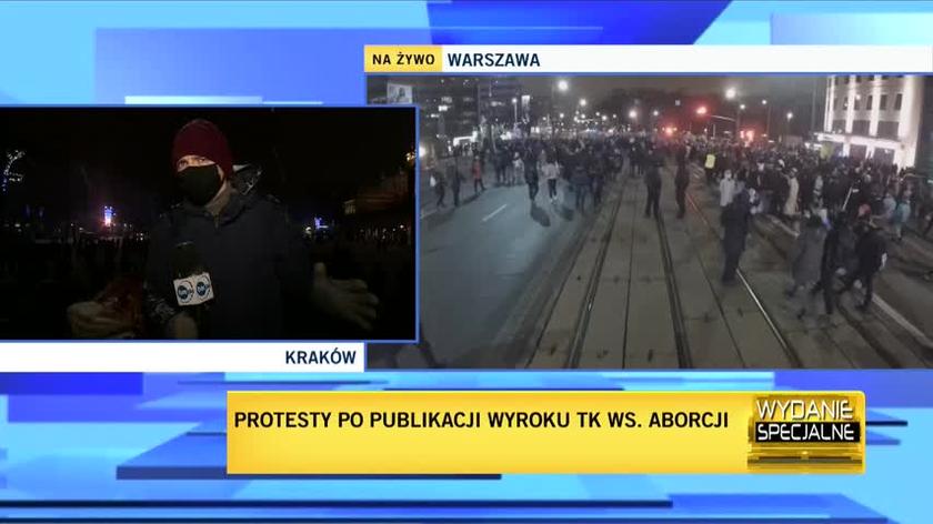 Protestujący w Krakowie rozchodzą się