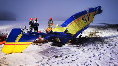 Tragiczny wypadek samolotu w miejscowości Szadek (materiał z 12.12.2021)
