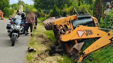 Pijany wjechał koparką do rowu. Stracił prawo jazdy