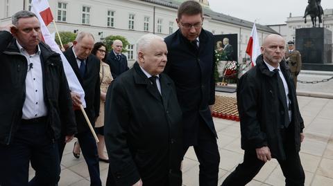 Jarosław Kaczyński i Piotr Milowański (z prawej) 