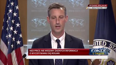 Ned Price o możliwych dalszych działaniach Rosji wobec Ukrainy