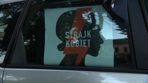 Kobiety brały udział w proteście samochodowym