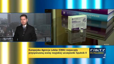 Korespondent TVN24 Maciej Sokołowski o działaniach EMA w sprawie szczepionki Sputnik V