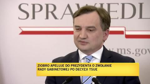 Ziobro: smuci mnie, że prezydent jedzie z modyfikacją ustawy o Sądzie Najwyższym w pierwszej kolejności do Brukseli