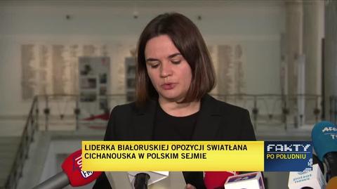 Cichanouska odwiedziła w czwartek Warszawę