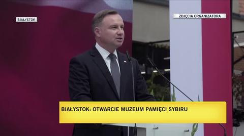 Prezydent RP Andrzej Duda na uroczystym otwarciu Muzeum Pamięci Sybiru (materiał z 17.09.2021)