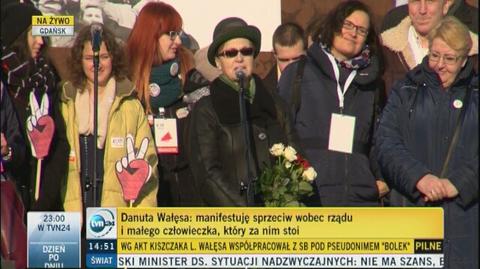 Danuta Wałęsa na wiecu poparcia 