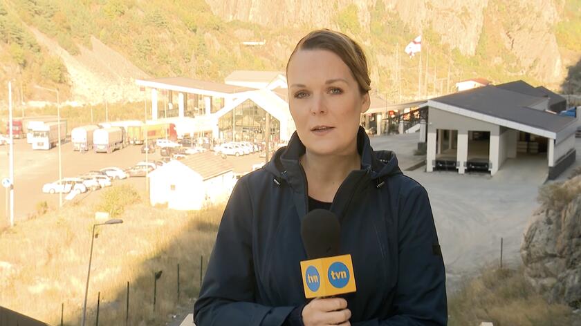 Reporterka "Faktów" TVN na rosyjsko-gruzińskim przejściu granicznym