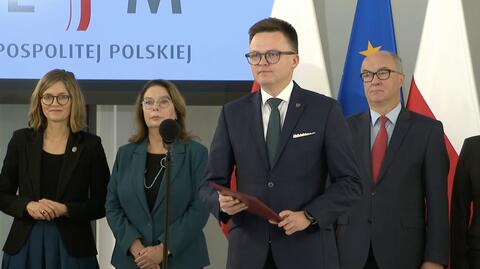 Marszałek Hołownia wręczył akty powołania członkom Trybunału Stanu