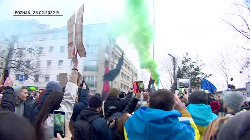 Manifestacja wsparcia dla Ukrainy (zdjęcia z 25.02.2022 r.)
