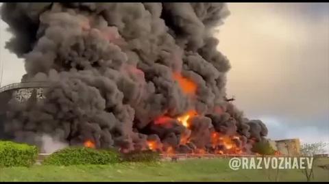Pożar składu paliwa na Krymie