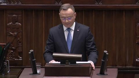 Duda w Sejmie: Polska jest bezpieczna. Wstępując do NATO staliśmy się częścią największego sojuszu obronnego w historii