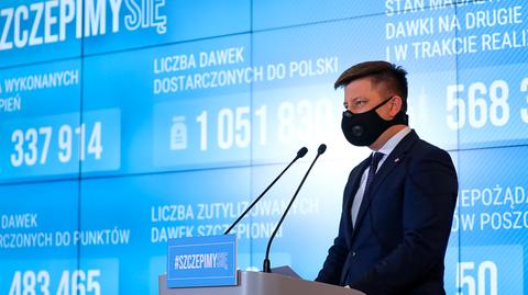 Dworczyk: z harmonogramu wynika, że do Polski do końca pierwszego kwartału dotrze nieco powyżej 6 milionów dawek szczepionek 