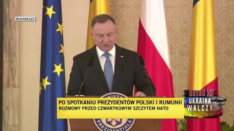 Andrzej Duda w Bukareszcie po spotkaniu z prezydentem Klausem Iohannisem