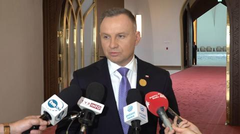 Andrzej Duda przed wylotem do Zjednoczonych Emiratów Arabskich