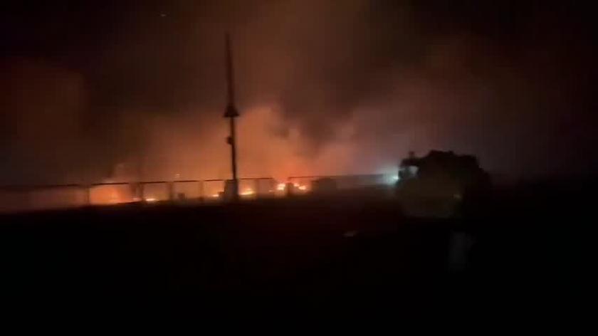 Pożar po uderzeniu rakiety w Browarach pod Kijowem (28.02)