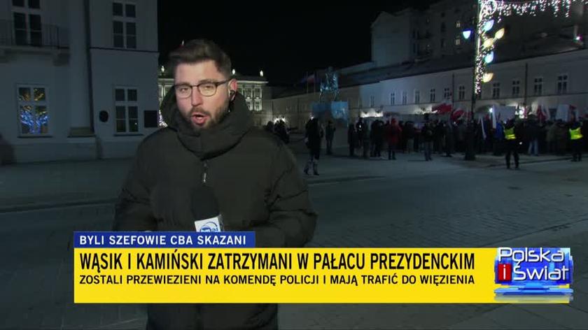 Ignaczak-Bandych about the detention of Kamiński and Wąsik by the police.  Report by TVN24 reporter Sebastian Napieraj