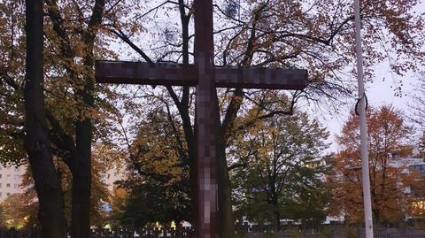 Krzyż na Cmentarzu na Zaspie został zdewastowany