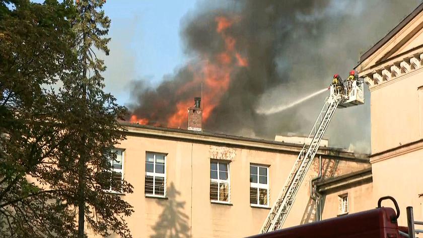 Pożar szkoły w Lublińcu