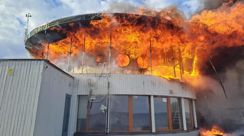 Oficer prasowy Komendy Powiatowej Państwowej Straży Pożarnej w Pucku, o pożarze w puckim porcie jachtowym
