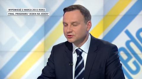 Jak Andrzej Duda wypowiadał się o debatach w 2015 roku?