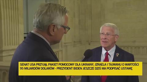 Senator Roger Wicker w rozmowie z korespondentem "Faktów" TVN Marcinem Wroną
