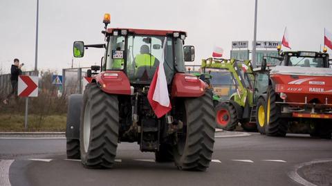 Protest rolników na przejściu granicznym w Medyce