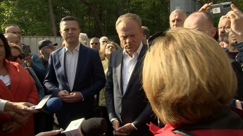 Donald Tusk w Trzebini, spotkał się z mieszkańcami w sprawie zapadlisk