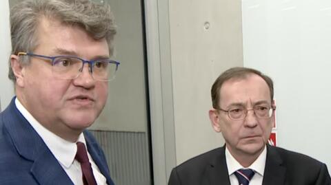 Mariusz Kamiński i Maciej Wąsik w rozmowie z dziennikarzami