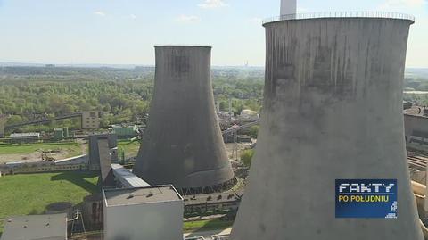 Wyburzanie chłodni kominowej w należącej do Grupy Tauron Elektrowni Łagisza w Będzinie