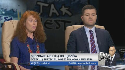 Ewa Siedlecka z "Polityki" i publicysta Paweł Ozdoba o apelu Forum Współpracy Sędziów | Magazyn "Tak Jest" TVN24, 16.08.2017