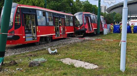 Katowice. Wykoleił się tramwaj. Są poszkodowani 