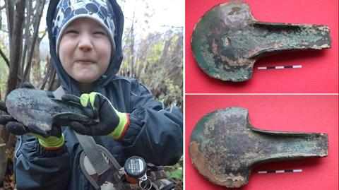Pięciolatek znalazł siekierkę z epoki brązu (materiał z 22.11.2022)