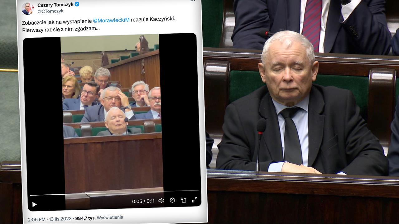 Jarosław Kaczyński śpiący W Sejmie W Czasie Przemówienia Andrzeja Dudy I Mateusza Morawieckiego 4232