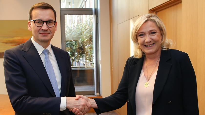 Premier Morawiecki spotkał się w Brukseli z Marine Le Pen