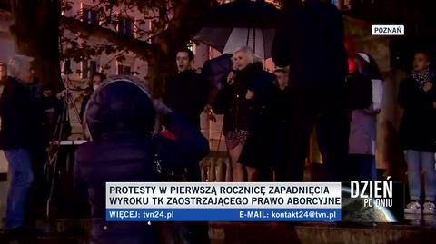 Manifestacja w Poznaniu w rocznicę po wyroku TK ws. aborcji
