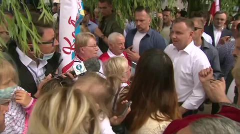 Andrzej Duda odpowiada na pytanie reportera TVN24 o debatę