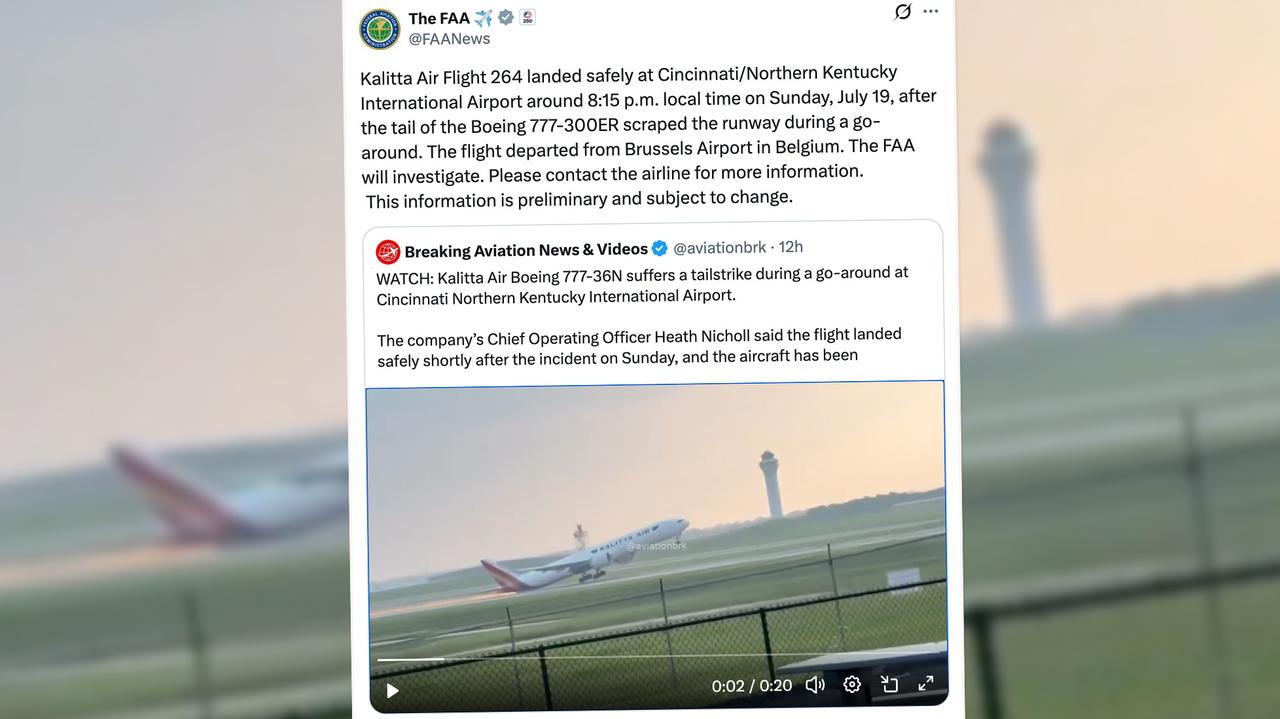 Boeing 777 Kalitta Air otarł ogonem o pas w Cincinnati – maszyna wycofana do inspekcji