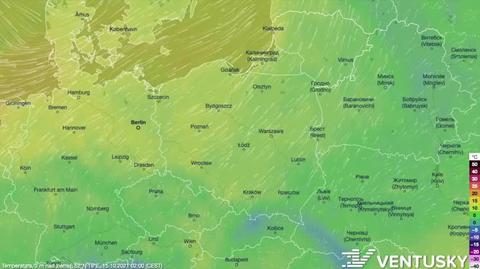 Prognozowana temperatura w kolejnych dniach