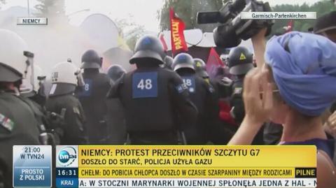 Protesty przeciwko G7 w nerwowej atmosferze. Policja musiała użyć gazu