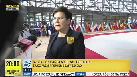 Beata Szydło na szczycie UE w sprawie Brexitu 