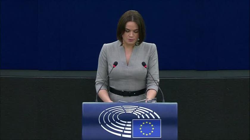 Swiatłana Cichanouska wystąpiła w Parlamencie Europejskim 
