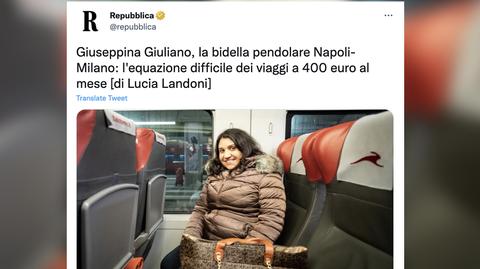 Giuseppina Giuliano dojeżdża do pracy z Neapolu do Mediolanu