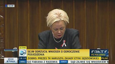 Katarzyna Skowrońska (PO) w czasie dyskusji przed głosowaniem nad sędziami TK