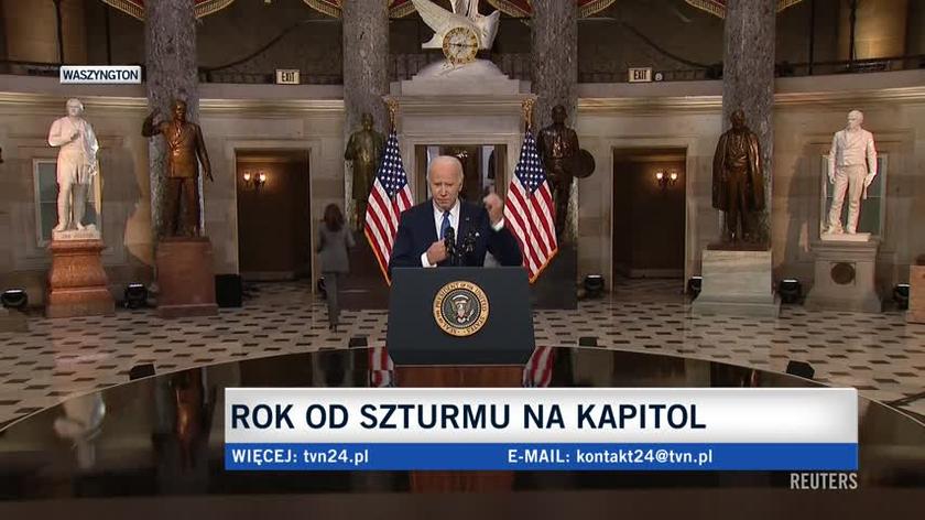 Biden: A year ago, in this sacred place, democracy was attacked