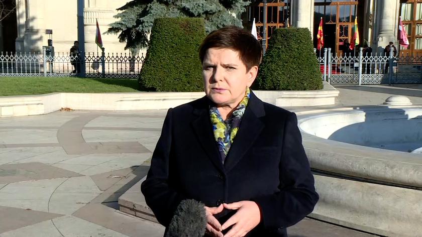 Premier Szydło komentuje zdjęcia europosłów PO na szubienicach