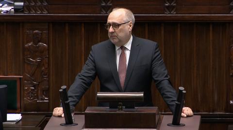 Grzegorz Długi podczas debaty po expose szefa MSZ