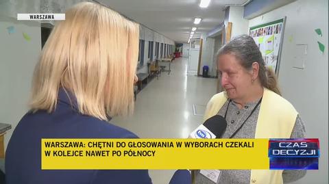 Szefowa komisji wyborczej na warszawskiej Woli: bardzo wam dziękuję, rodacy