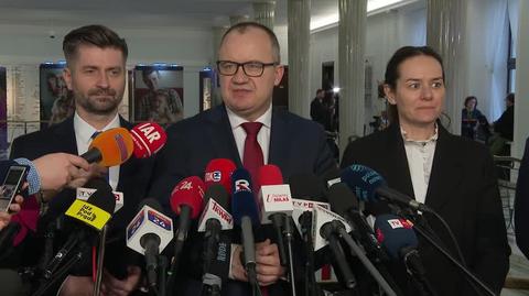 Konferencja Adama Bodnara po odrzuceniu wniosku o wotum wobec niego w Sejmie
